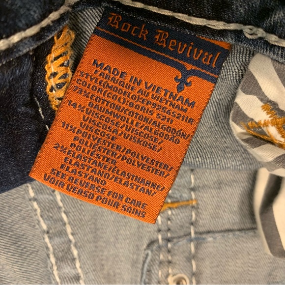 Rock Revival Boris Skinny Embroidered Distressed Skinny Jeans Women’s 30 - Picture 7 of 12